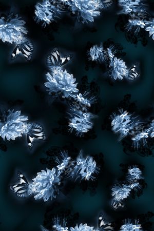 花卉蝴蝶印花华亿平台图片