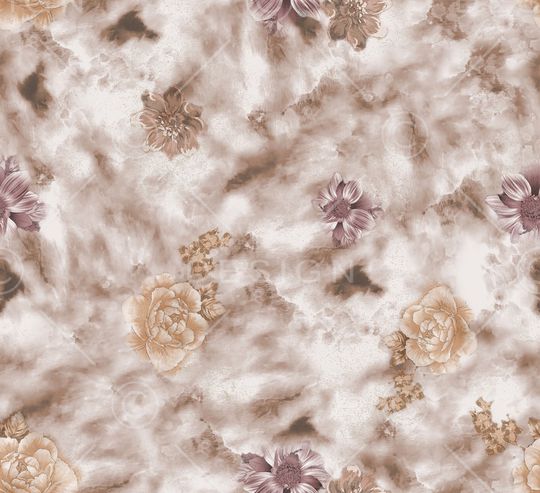 手绘花卉印花华亿平台图片