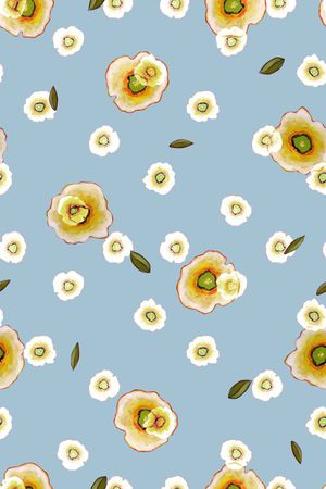 清爽底花卉印花华亿平台图片