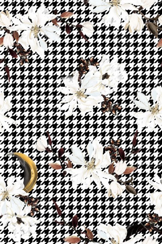 千鸟格印花华亿平台图片