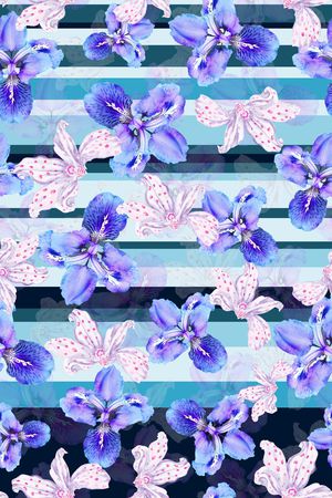 几何花卉印花华亿平台图片