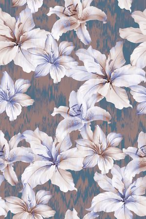 水彩花卉印花华亿平台图片