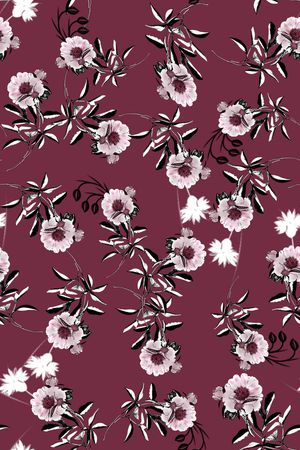 清爽底花卉印花华亿平台图片