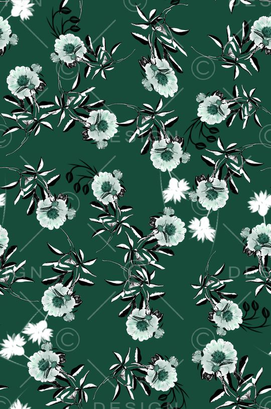 清爽底花卉印花华亿平台图片