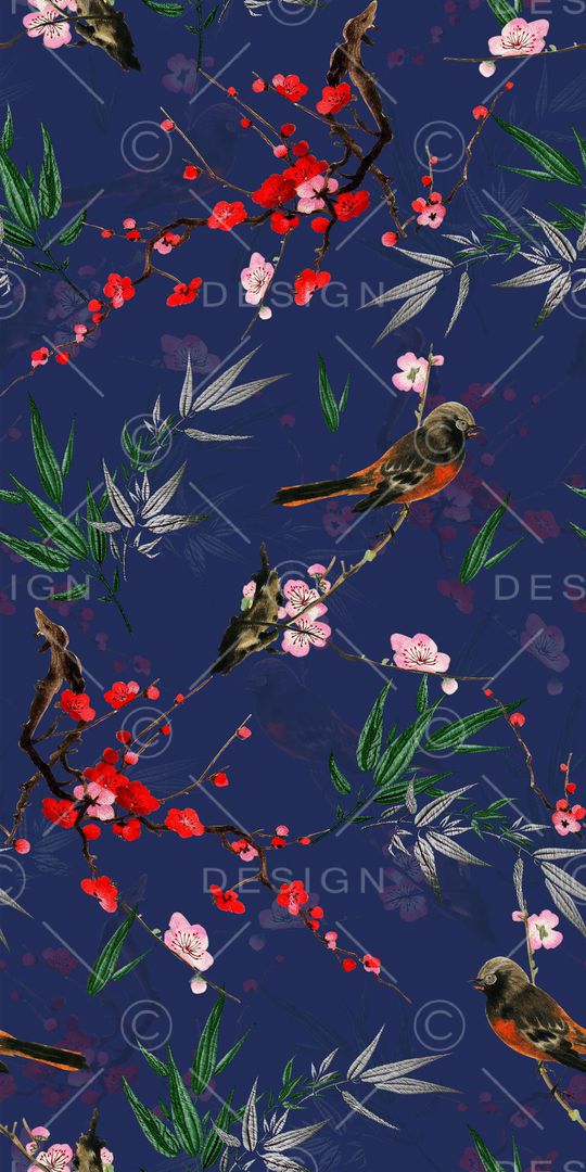 花鸟印花华亿平台图片