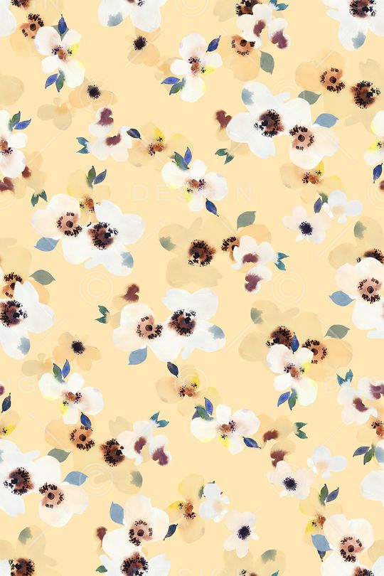 清爽底花卉印花华亿平台图片