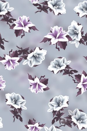 清爽底花卉印花华亿平台图片