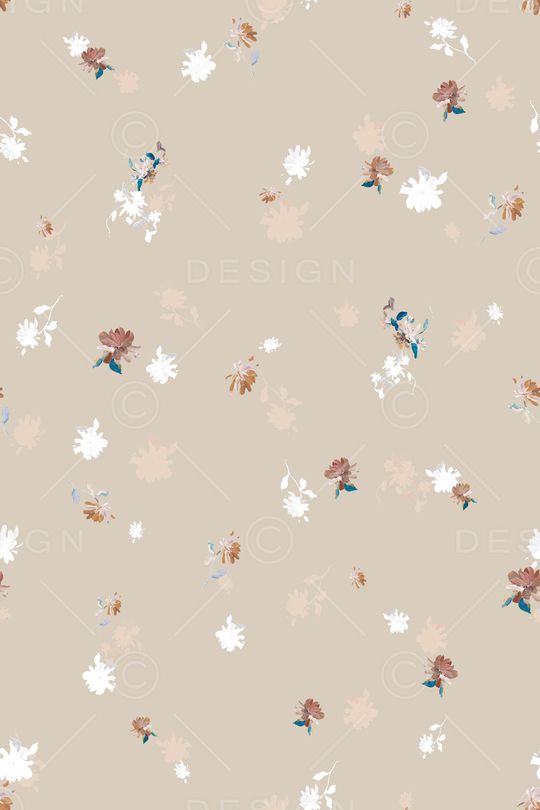 清爽底花卉印花华亿平台图片