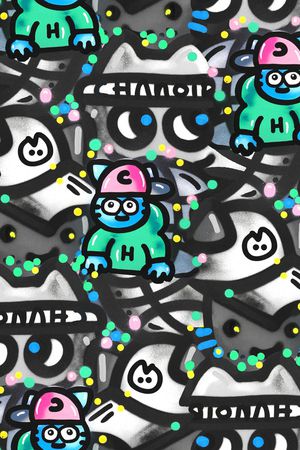 卡通人物印花华亿平台图片