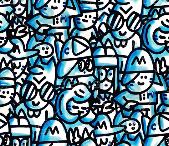 卡通人物印花华亿平台图片