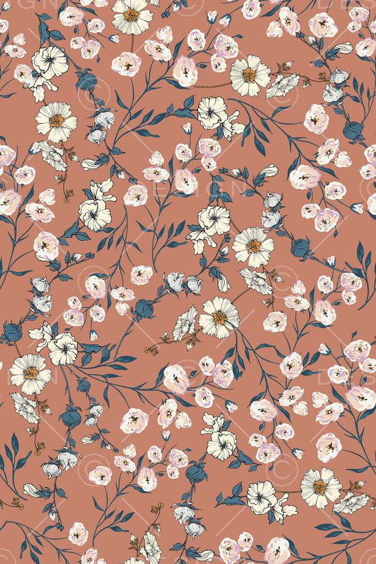 清爽底花卉印花华亿平台图片