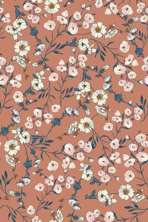 清爽底花卉印花华亿平台图片