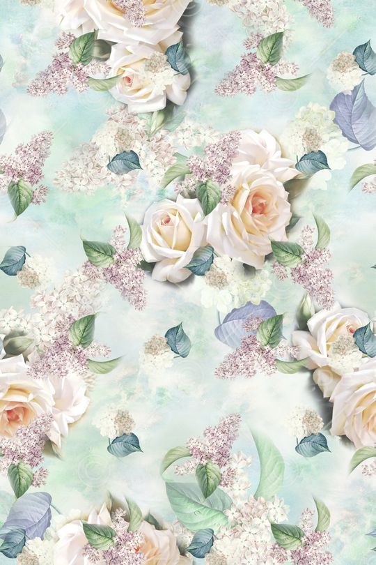 清爽底花卉印花华亿平台图片