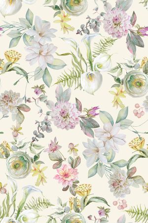 手绘大花印花华亿平台图片