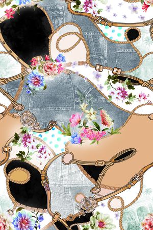 彩底花卉印花华亿平台图片