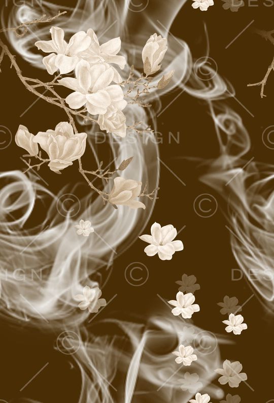 玉兰花印花华亿平台图片