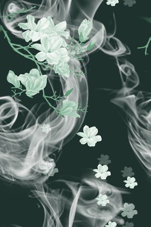 玉兰花印花华亿平台图片