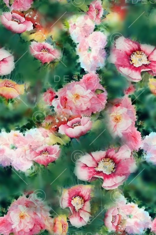 花卉印花华亿平台图片