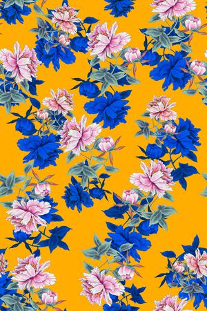 清爽底花卉印花华亿平台图片