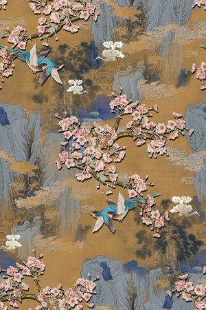 中国风印花华亿平台图片