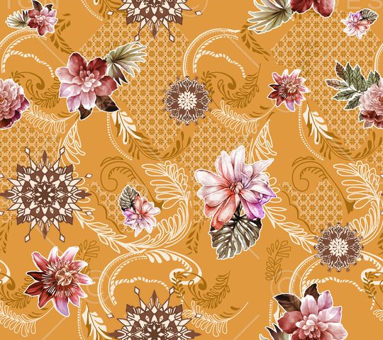 彩底花卉印花华亿平台图片