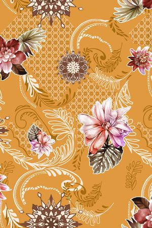 彩底花卉印花华亿平台图片