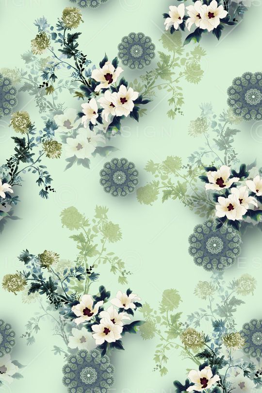 手绘花卉印花华亿平台图片