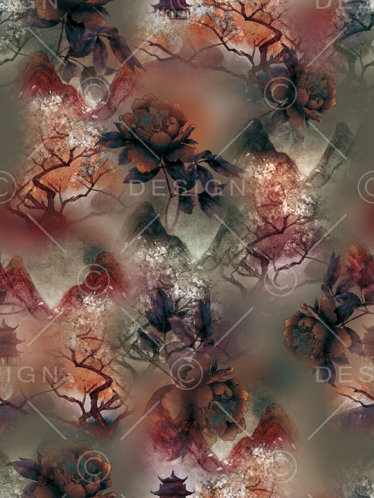 花卉印花华亿平台图片