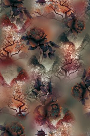 花卉印花华亿平台图片