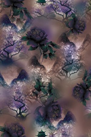 花卉印花华亿平台图片