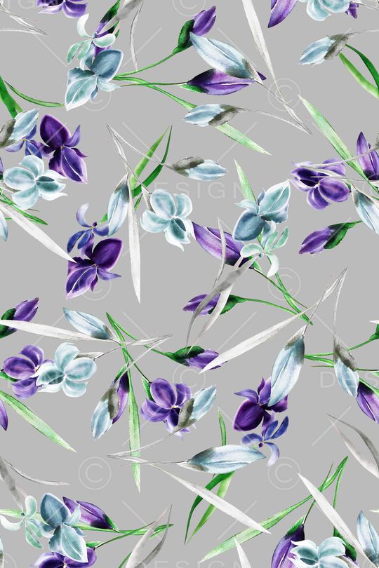 清爽底花卉印花华亿平台图片