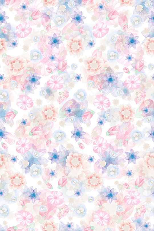 清爽底花卉印花华亿平台图片