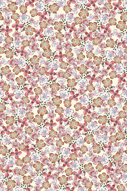 清爽底花卉印花华亿平台图片