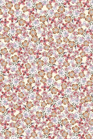 清爽底花卉印花华亿平台图片