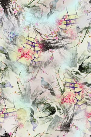 花鸟印花华亿平台图片