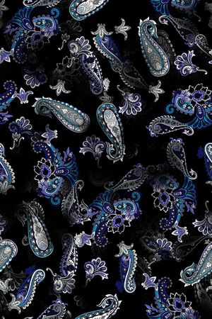 黑底花卉印花华亿平台图片