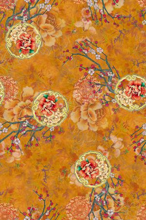 复古印花华亿平台图片