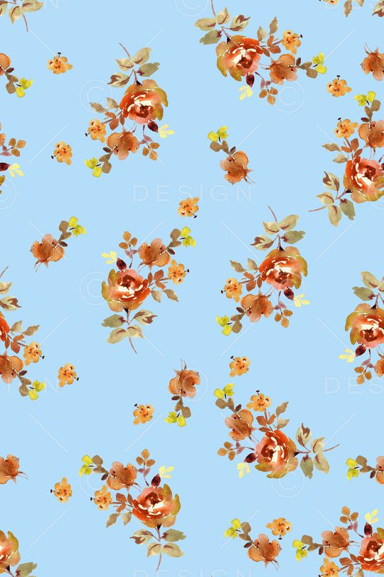 水彩花卉印花华亿平台图片