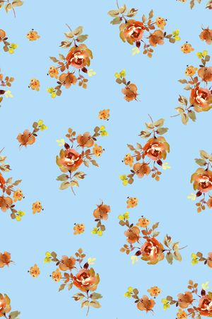 水彩花卉印花华亿平台图片