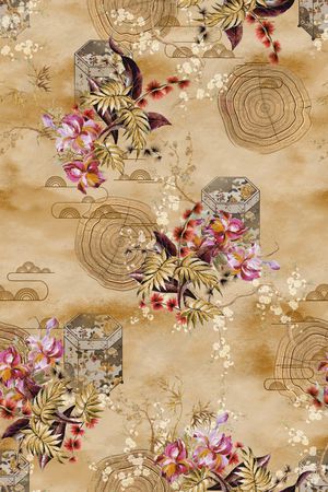 花卉印花华亿平台图片