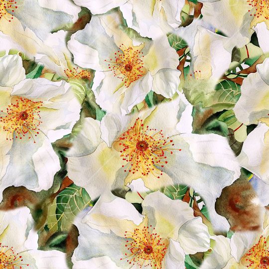 手绘花卉印花华亿平台图片