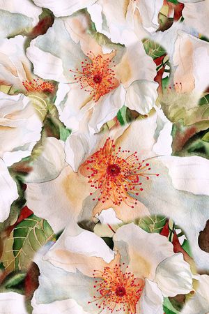 手绘花卉印花华亿平台图片