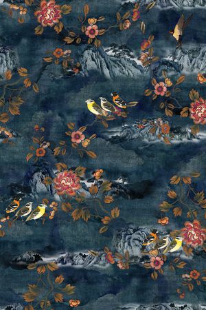 花鸟印花华亿平台图片