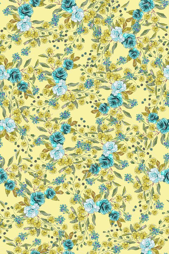 清爽底花卉印花华亿平台图片