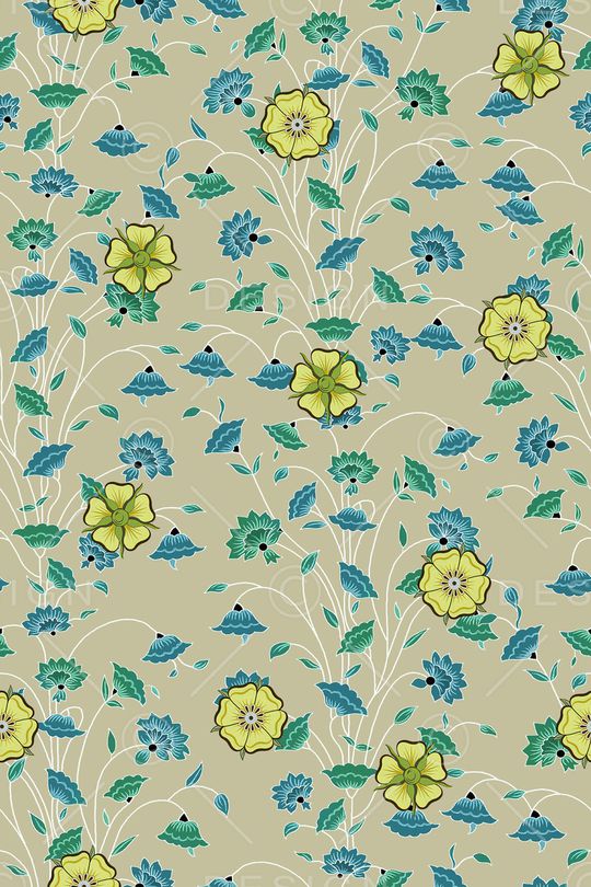 清爽底花卉印花华亿平台图片