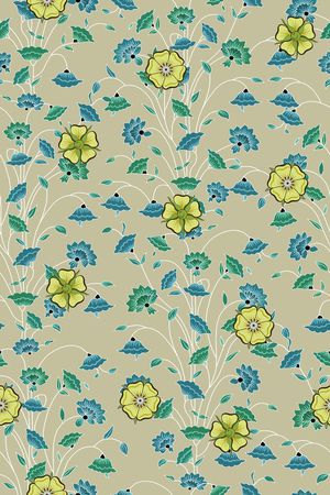 清爽底花卉印花华亿平台图片