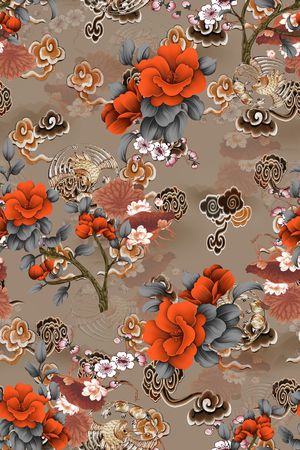 花卉印花华亿平台图片