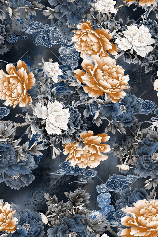 花卉印花华亿平台图片