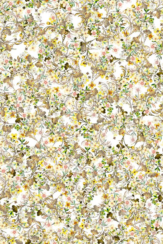 清爽底花卉印花华亿平台图片