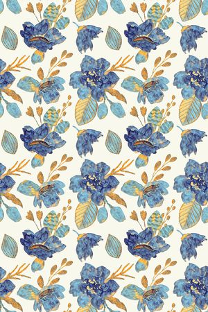 彩底花卉印花华亿平台图片